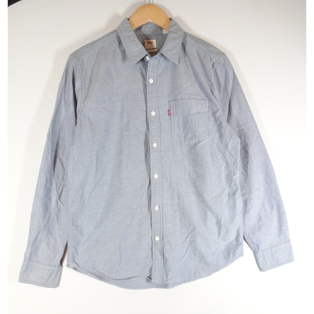 Levi's Button Up Shirt Mens Medium Blue Long Sleeve Classic Casual Oxford 3560